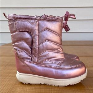 Cat & Jack Kids Metallic Pink Quilted Winter Boots Size 11 Kids